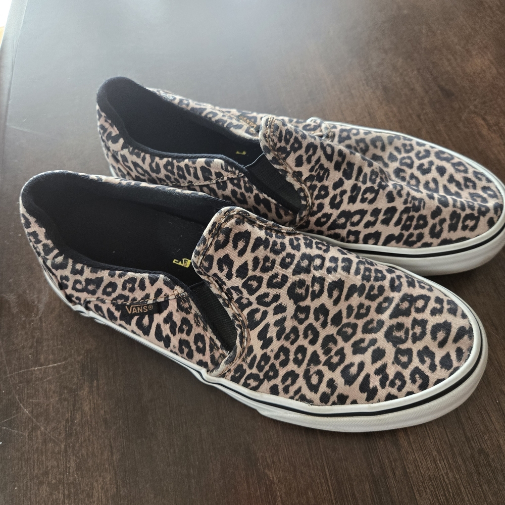 Vans Women's Leopard Print Slip-On Shoes